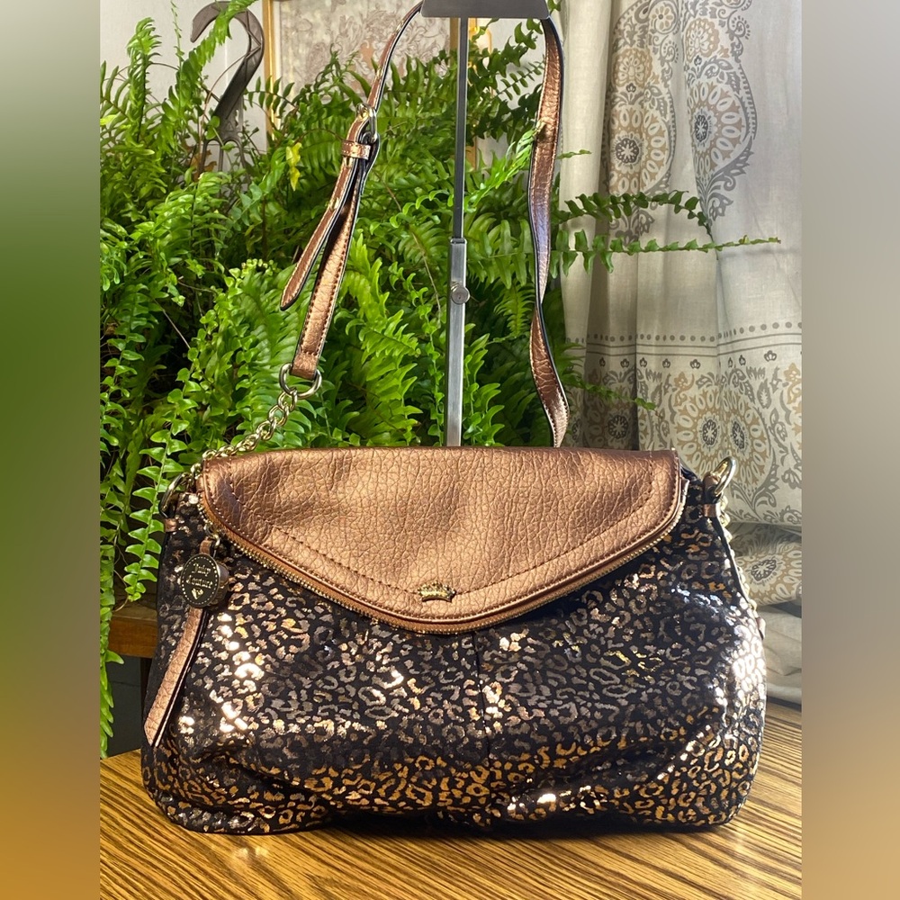 Juicy Couture Metallic Rose and Black Leopard Shoulder Bag